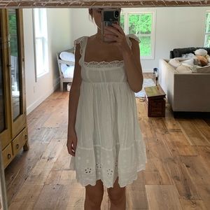 urban outfitters white lace mini dress